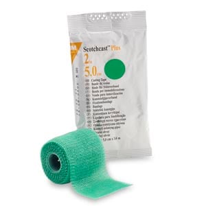 3M Scotchcast Plus Casting Tape, 2" x 4 yds, Green, 10/Box, 82002G