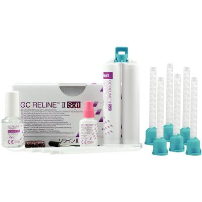 GC Reline II Intro Kit Extra Soft, Vinyl Polysiloxane Soft Denture Reline Material, 48mL Cartridge, 010261
