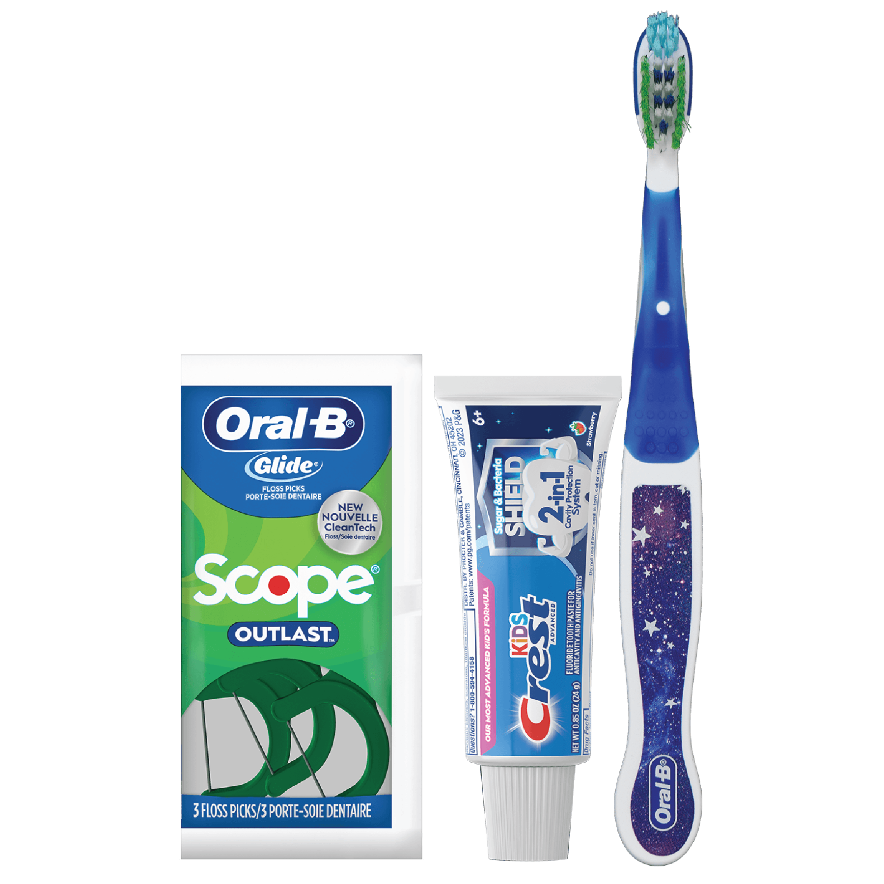 Crest Oral-B Kids 6+ Solution Manual Toothbrush Bundle, Galaxy Design, 72/Case, 80372278