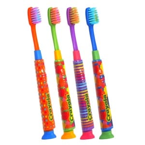 GUM Crayola Deep Clean Kids Manual Toothbrush, Ultra-Soft Tapered Bristles, Assorted Colors, Ages 4-9, 12/Pack, 234P