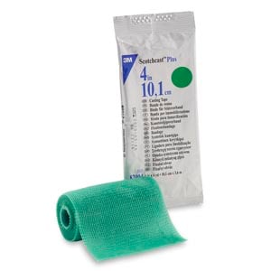 3M Scotchcast Plus Casting Tape, 4" x 4 yds, Green, 10/Box, 82004G