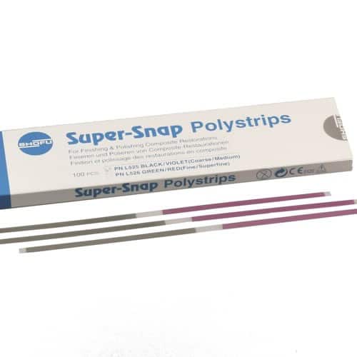 Shofu Super-Snap Polystrips, Coarse/Medium, Black/Violet, 100/Pk, L525
