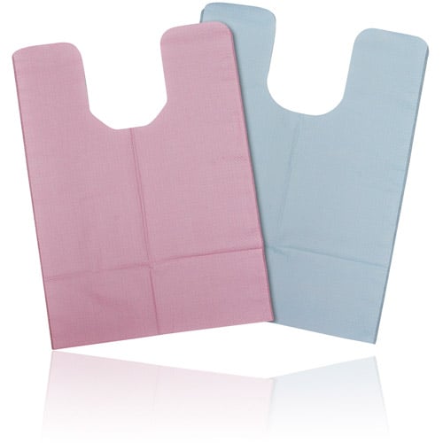 TIDI Contour Deluxe Neck Bib, 17" x 18", 3-Ply, White, 500/Case, 917441