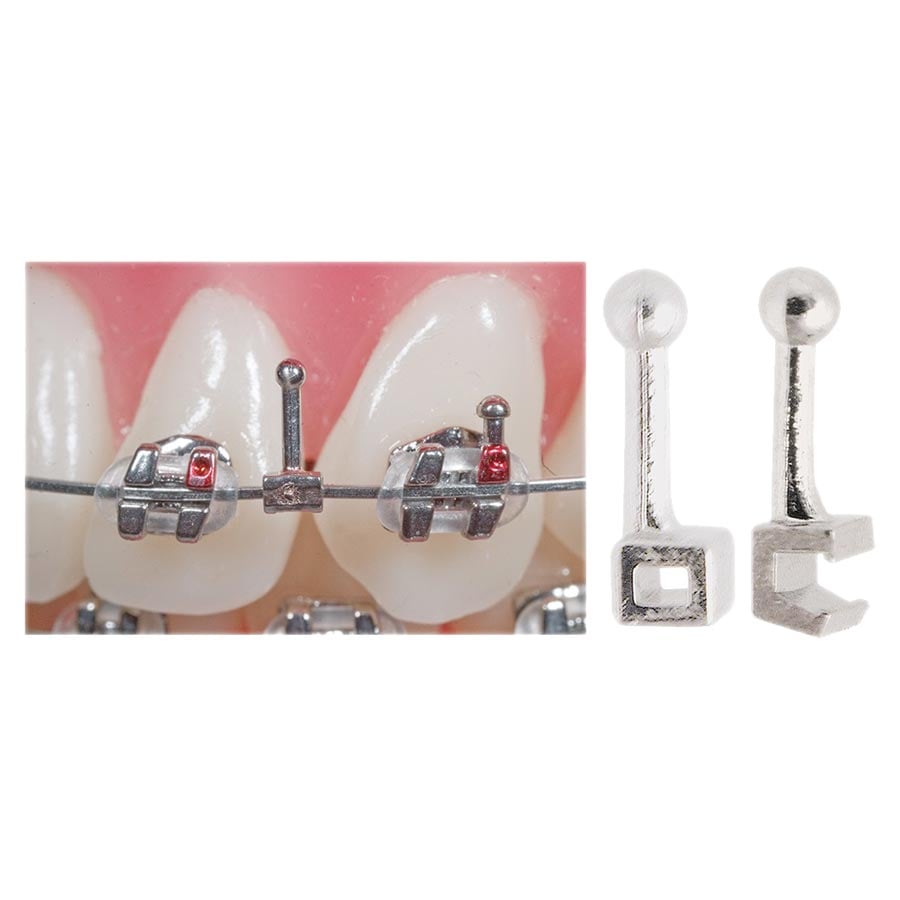 Ortho Crimpable Split Bi-Directional Ball Hooks, .018" x .025", 10/Pkg, 014-114