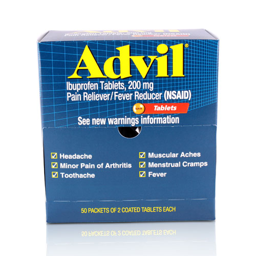 Pfizer Advil Tablets, 200mg, 50 Count, 2/Pack, M-4008-100