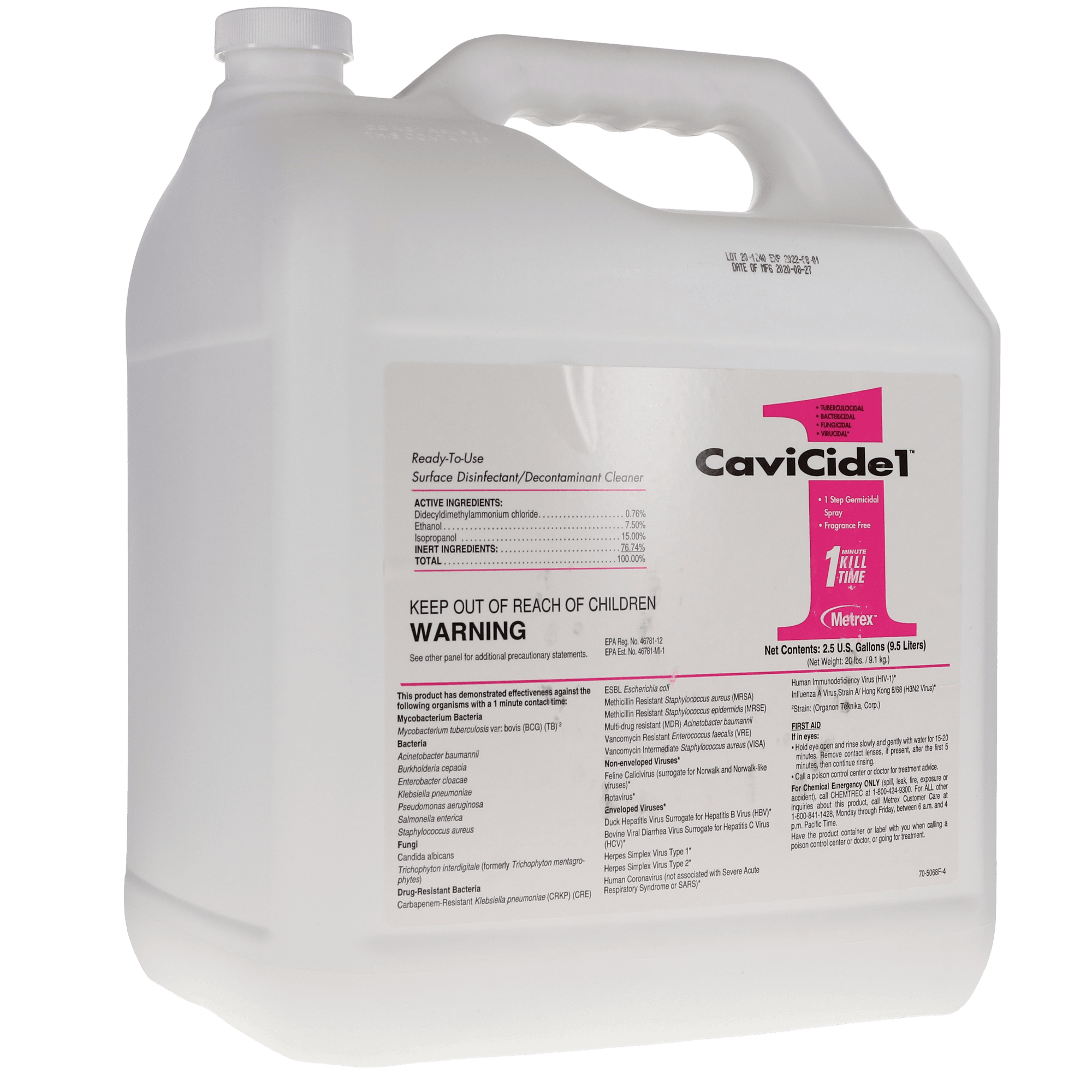 Metrex CaviCide1 Surface Disinfectant Cleaner, 2.5 Gallon Bottle, 13-5025