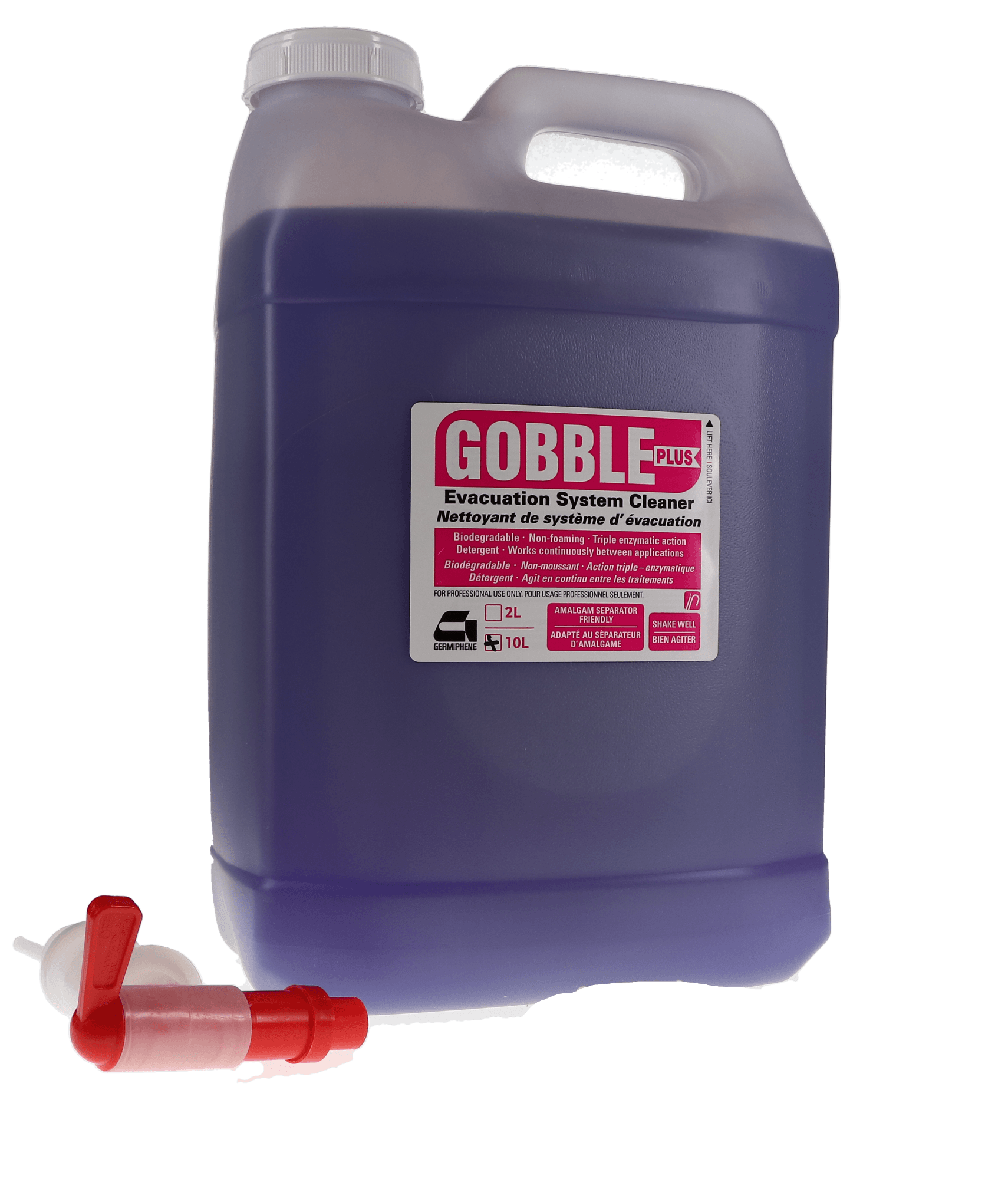 Gobble Plus Evacuation System Cleaner, Terra Pak, 10 L/Jug, 1/Pk, GOB-AS-TP