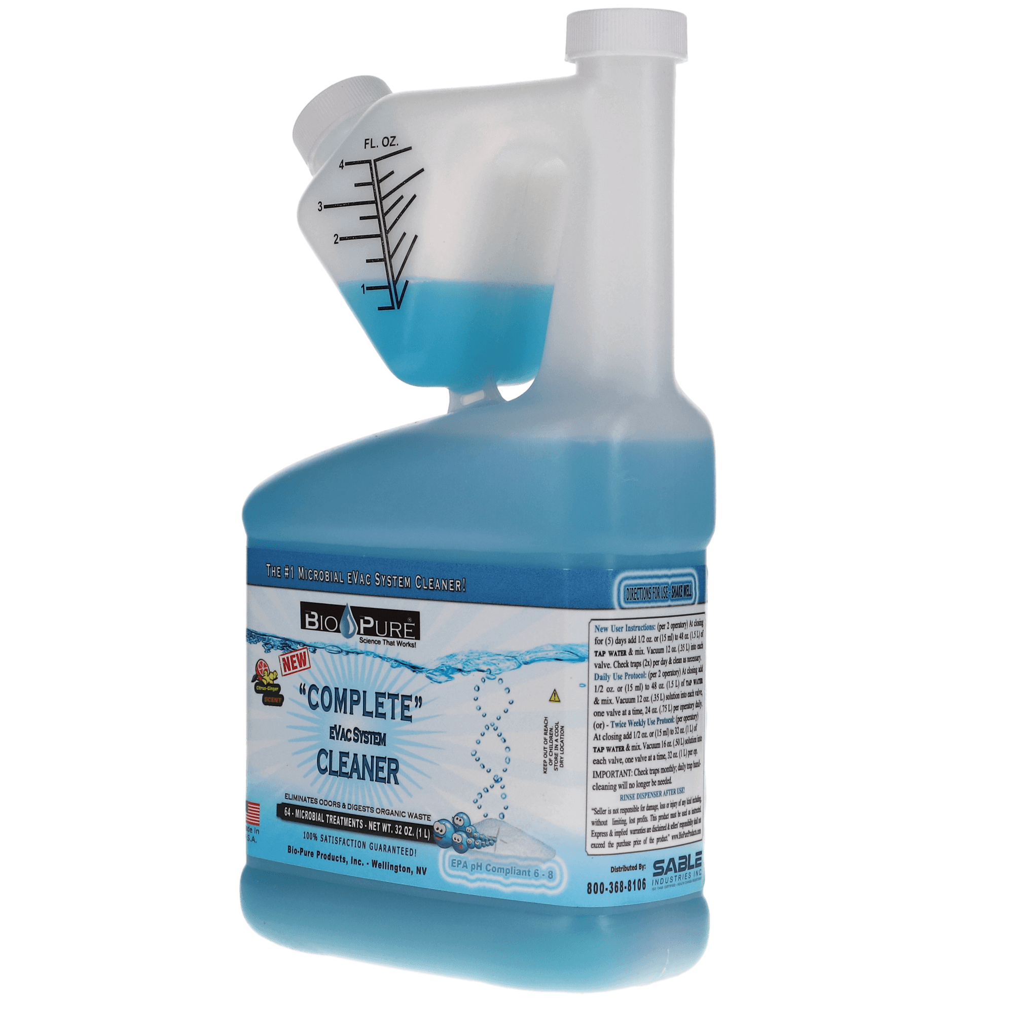 Bio-Pure 32oz Liquid Evacuation System Cleaner, 128 Treatments, 2801402