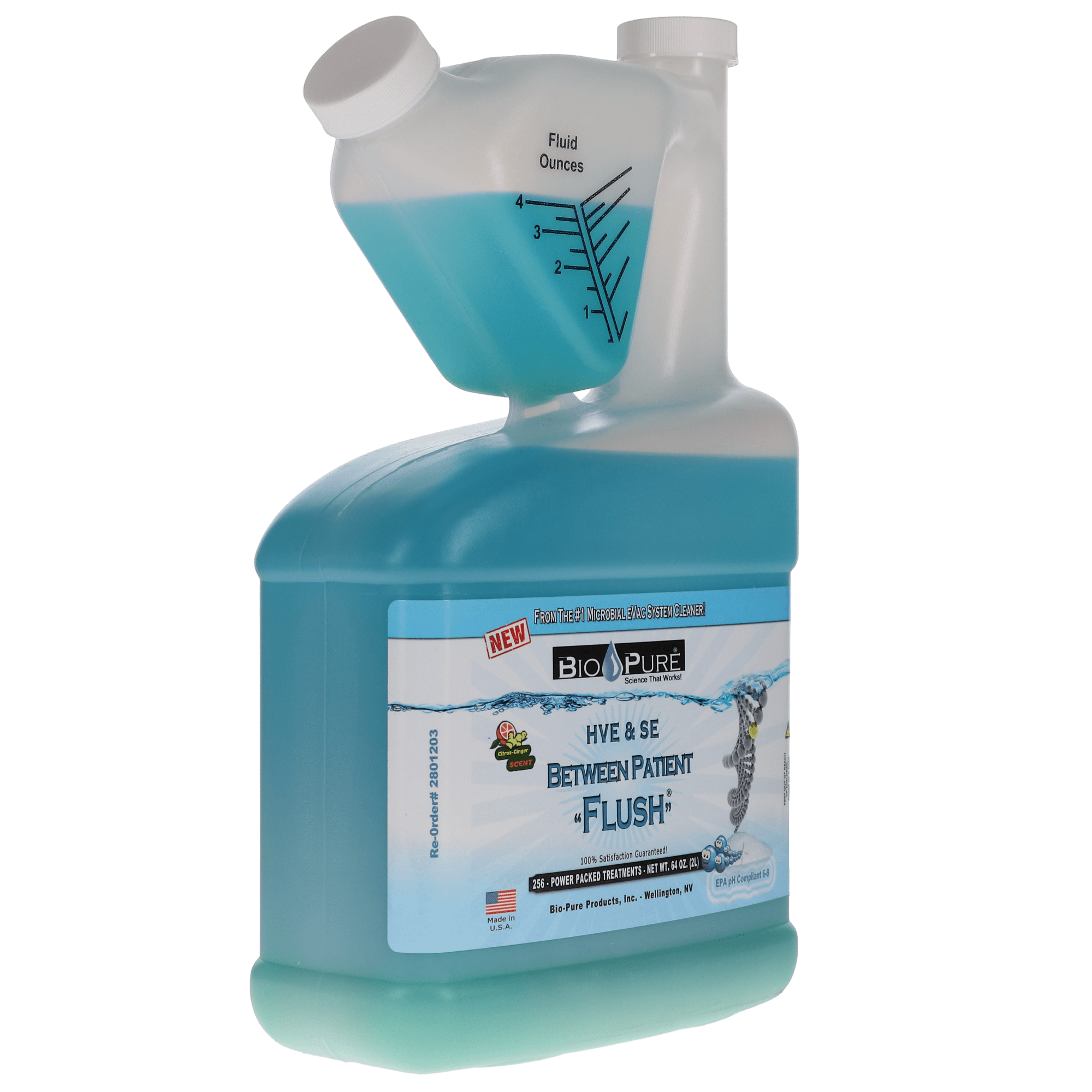Bio-Pure Patient Flush Evacuation Line Cleaner, 64 oz, 128 Treatments, 2801203