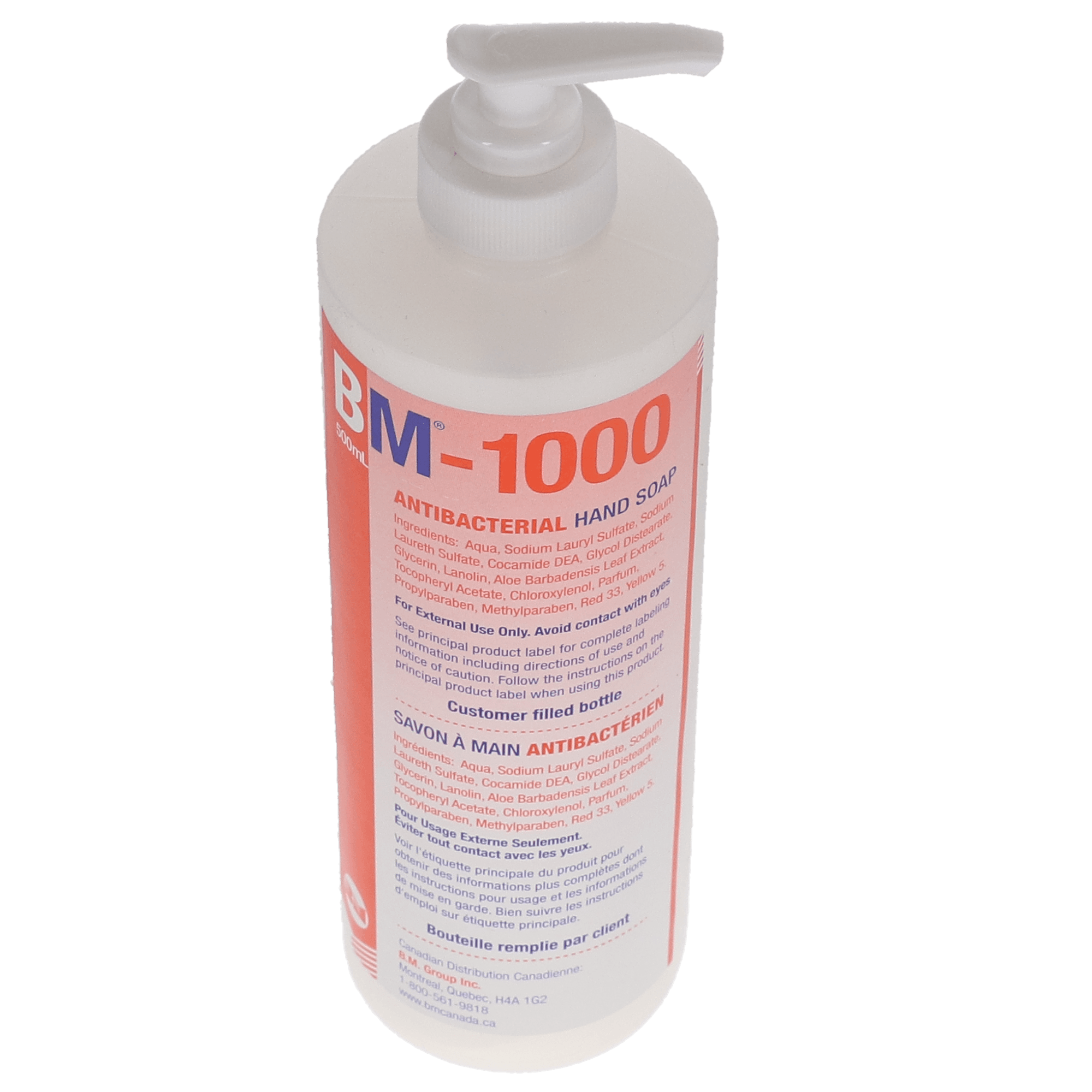 Empty Soap Dispenser Bottle with Pump, for BM-1000 Antibacterial Liquid Hand Soap, 500 ml, 1/Pk, BM-4D