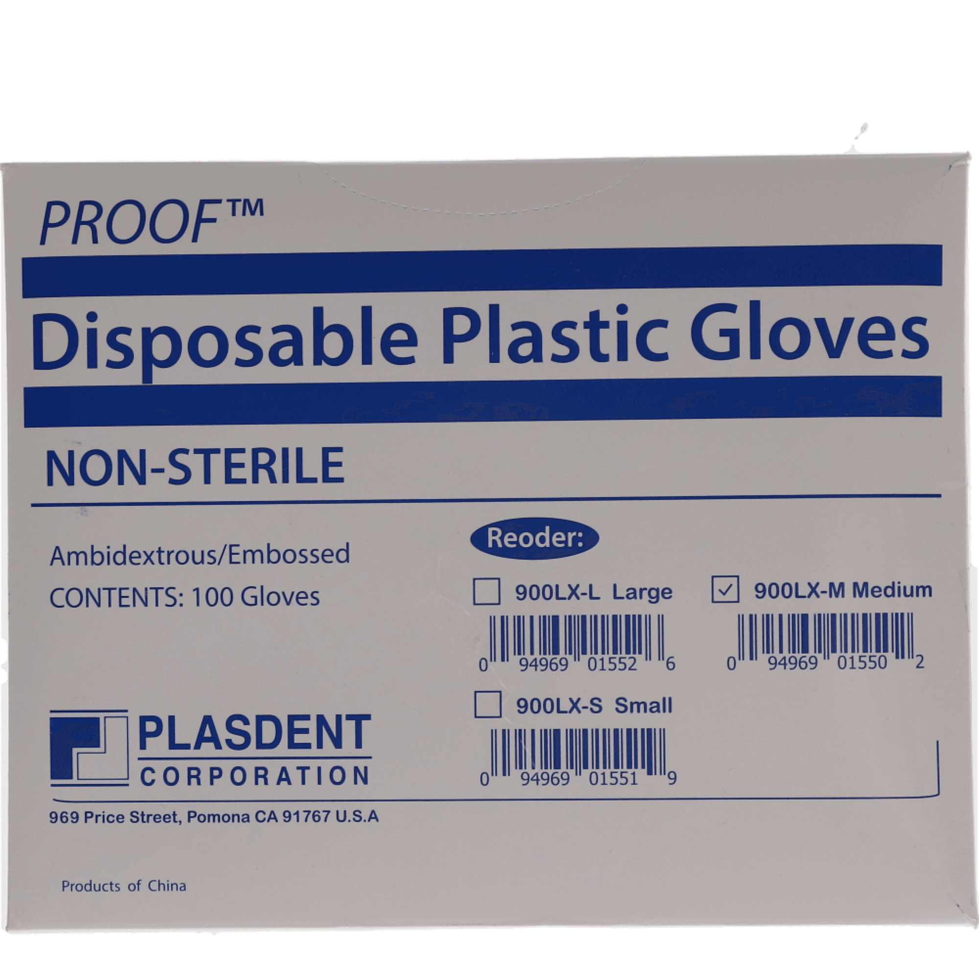 Latindo Disposable Plastic Overgloves, Medium, Clear, Ambidextrous, 100/Box, 900LX-M