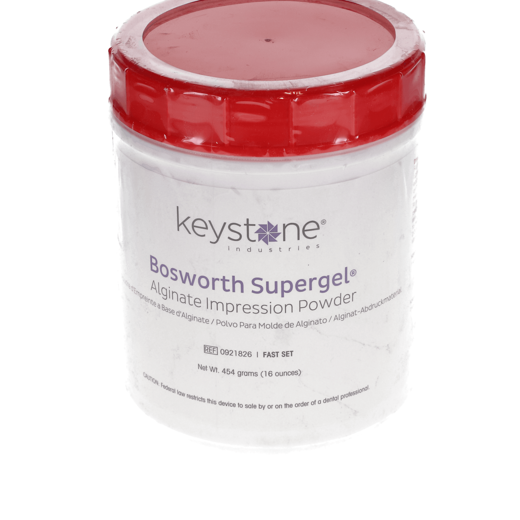 Keystone Supergel Alginate Impression Material, Fast Set, Can, 1 lb, 1/Pk, 921826