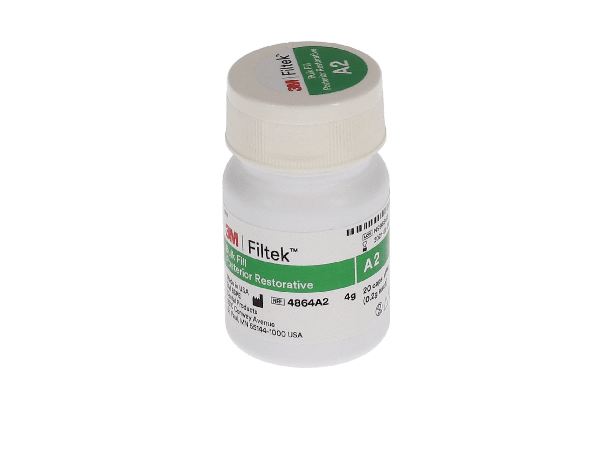 Filtek Bulk Fill Posterior Restorative, Capsules, 0.2 g, Shade A2, 20/Pk