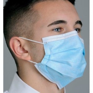 Defend Diffuser Anti-Fog Tie-On Mask, Blue, 50/Box