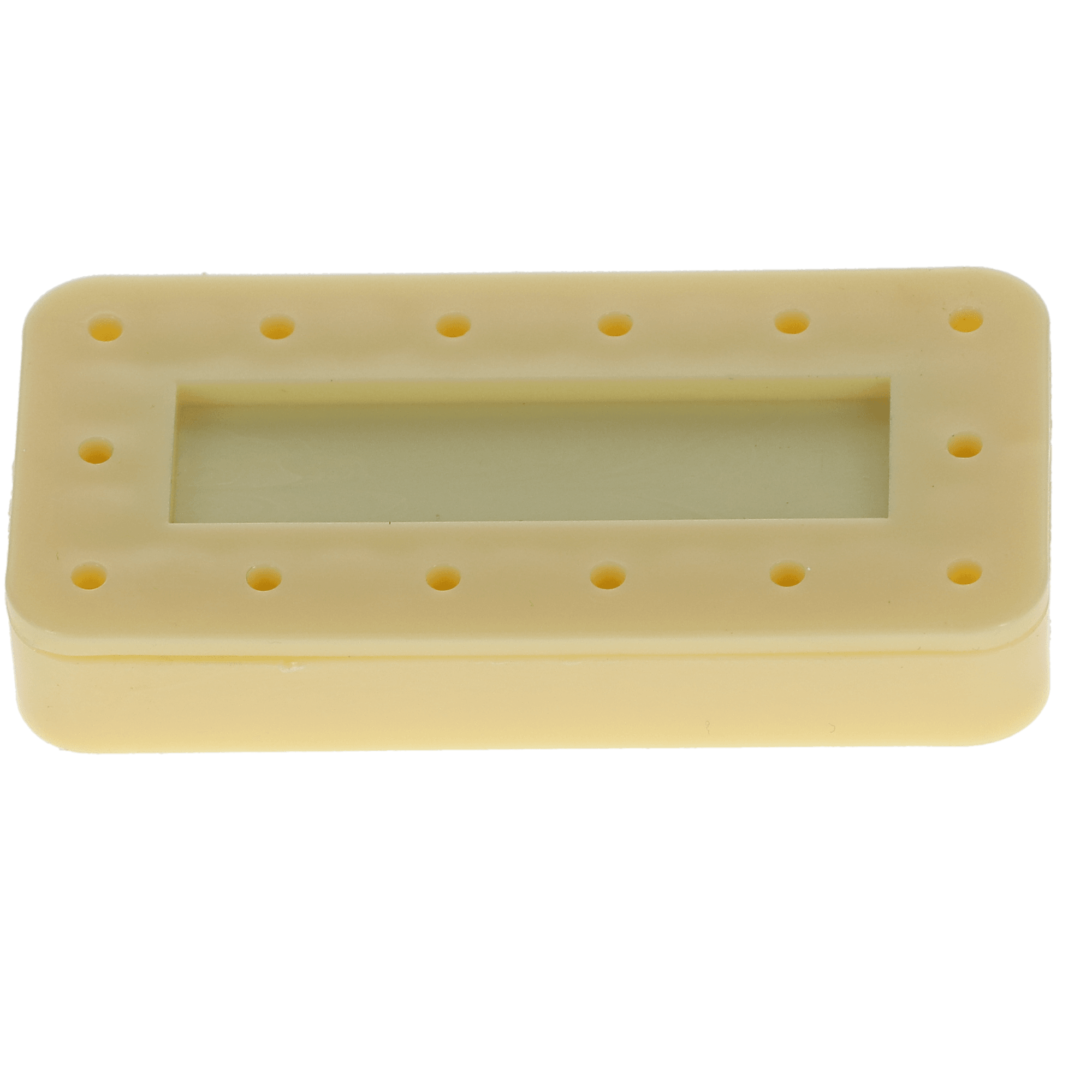 Magnetic Bur Block, 14-Hole, Rectangular, Yellow, 1/Pk, OR402