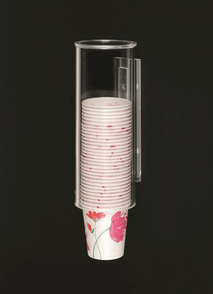 Plasdent Acrylic Cup Dispenser for 5 oz Cups, Wall-Mount or Countertop, Clear, OR230