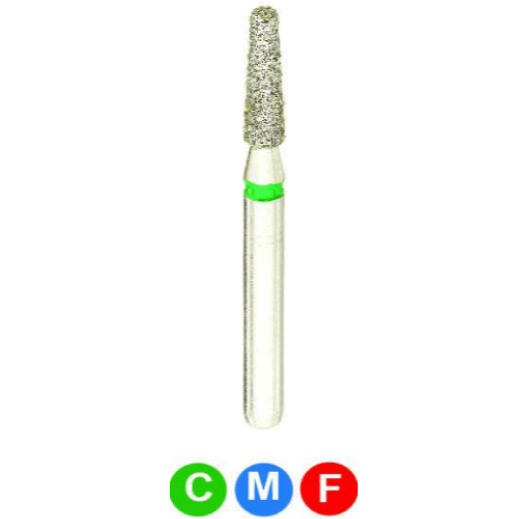 CrossTech Diamond Burs, FG, Modified Flat End Taper, Coarse, Green, 1.6 mm, 846KR-016C, 5/Pk