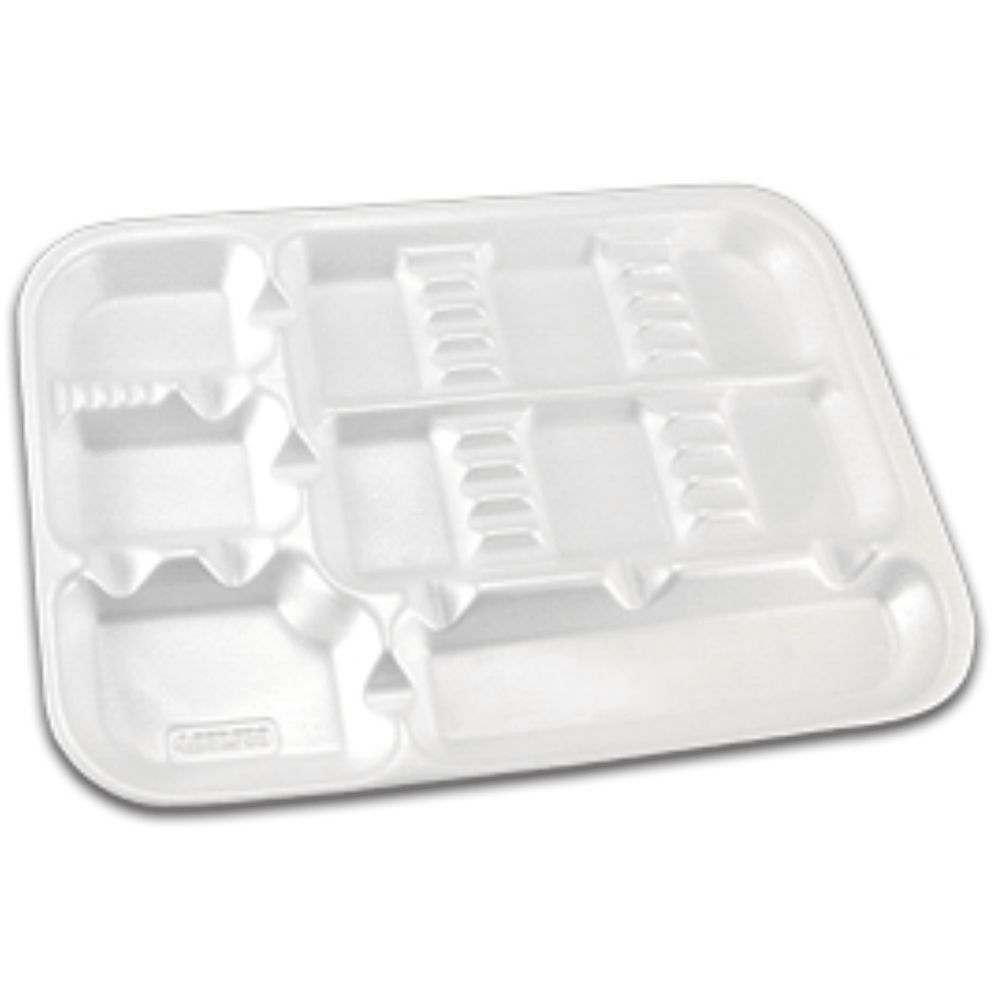 Portray Disposable Set Up Tray with Divider, White, 200/Case, DT-OOW