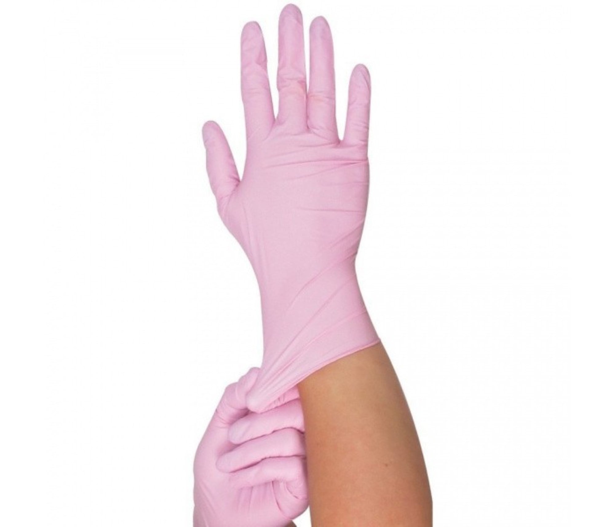 Alasta Shimmer Nitrile Exam Gloves, Powder-Free, Non-Sterile, Small, Pink, 100/Box, PNK100S