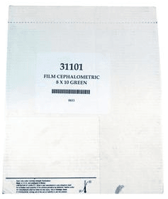 Flow X-Ray Cephalometric Film, Green Sensitive, 8" x 10", 100/Box, 31101