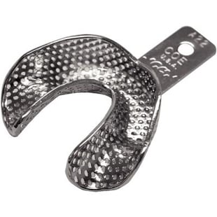 Coe Nickel-Plated Metal Perforated Depressed Anterior Denture Impression Tray, # A22, Lower, 1/Pk, 268221