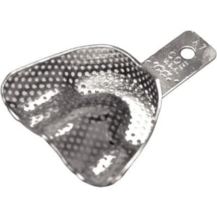 Coe Nickel-Plated Metal Perforated Depressed Anterior Denture Impression Trays, # A7, Upper, 1/Pk, 268071