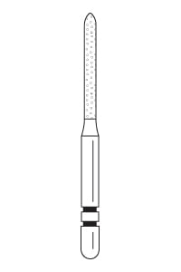 Two Striper Diamond Burs, FG, Modified Beveled Cylinder, 511.10, 1.2 mm, Coarse, Green, 5/Pk, 2015976