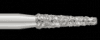 Piranha Diamond Single-Use Burs, FG, Flat End Taper, #846-016, 1.6 mm, Medium Grit, Blue, 25/Pk, 846-016M