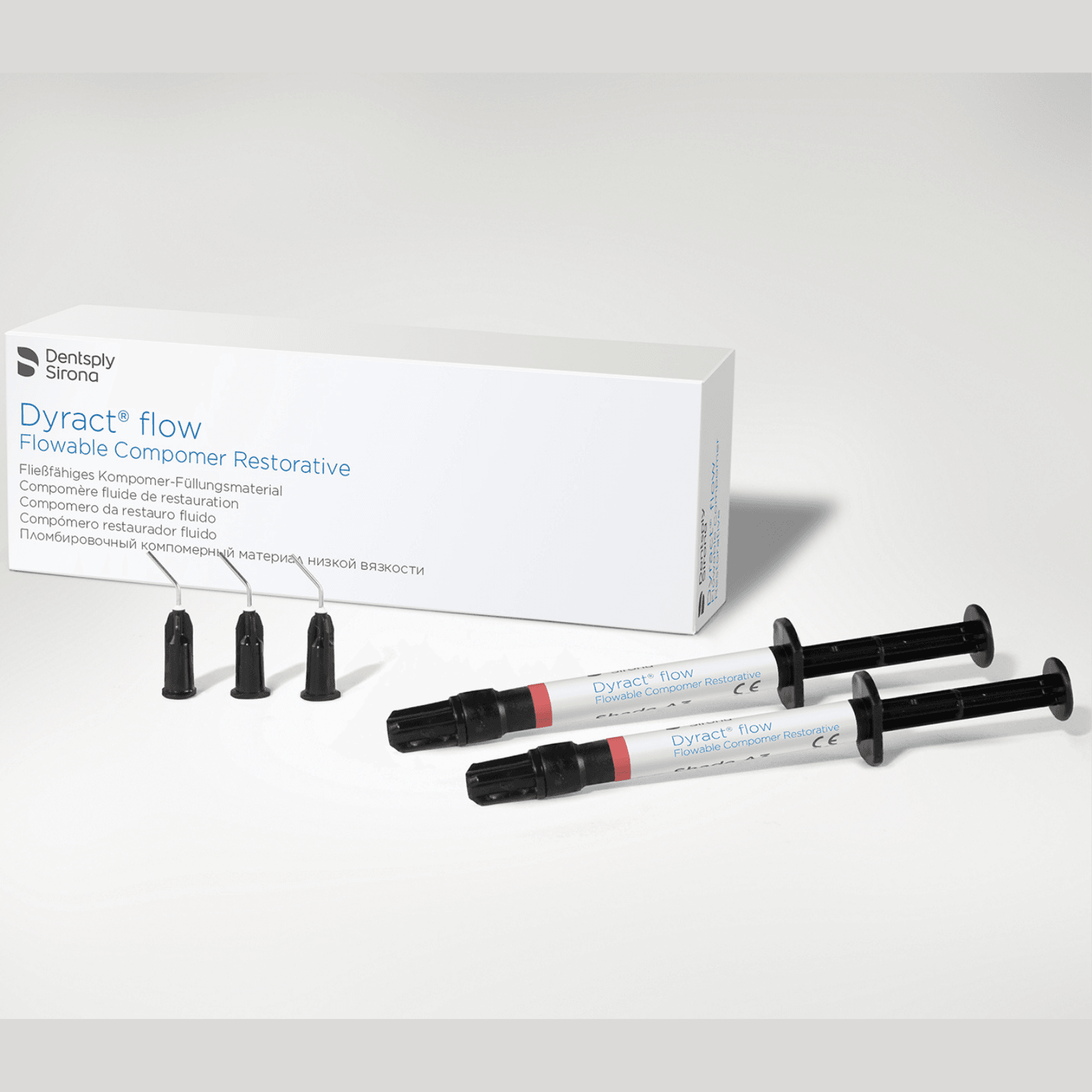 Dyract Flow Flowable Compomer, Light-Cure, Syringe Refill, 1.3 g, Shade A4