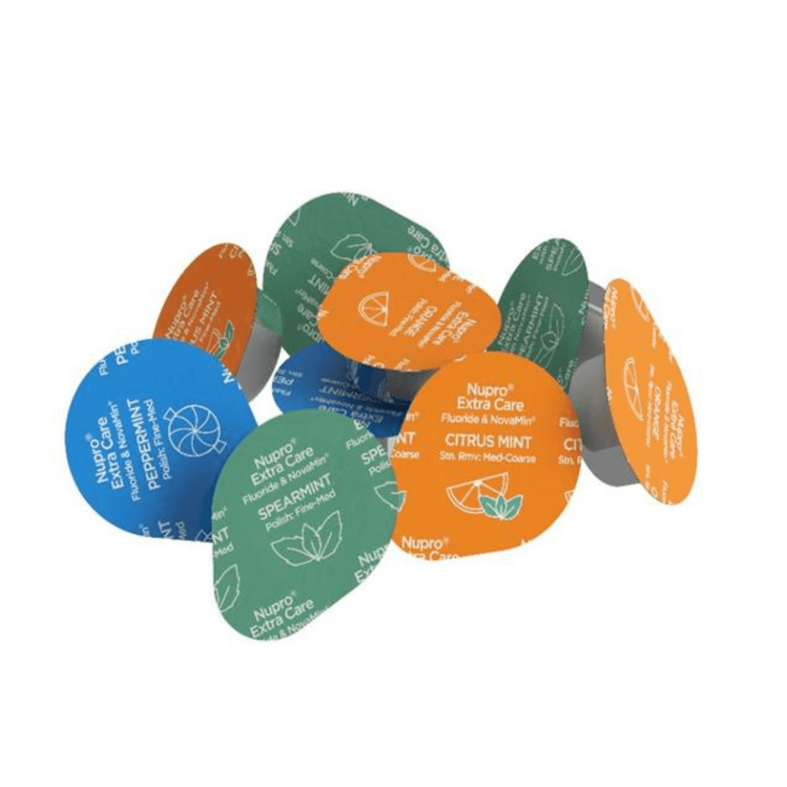 Nupro Extra Care Prophy Paste, Fluoride Cup, Stain Removal, Medium Coarse, Citrus Mint, 175/Box