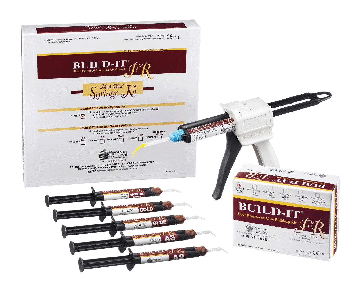 Build-It Fiber-Reinforced Core Build-Up Material, Dual-Cure, Cartridge Kit, 25 ml, A2, 1/Pk, N32