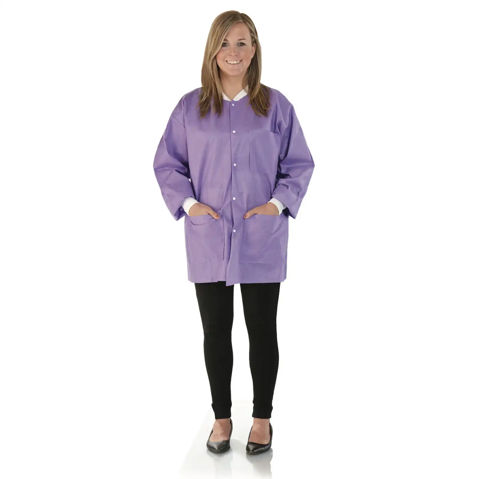 Medicom SafeWear Hipster Jacket, Plum Purple, X-Small, Latex-Free, Fluid Resistant, AAMI Level 2, 12/Pack, 8103-XS