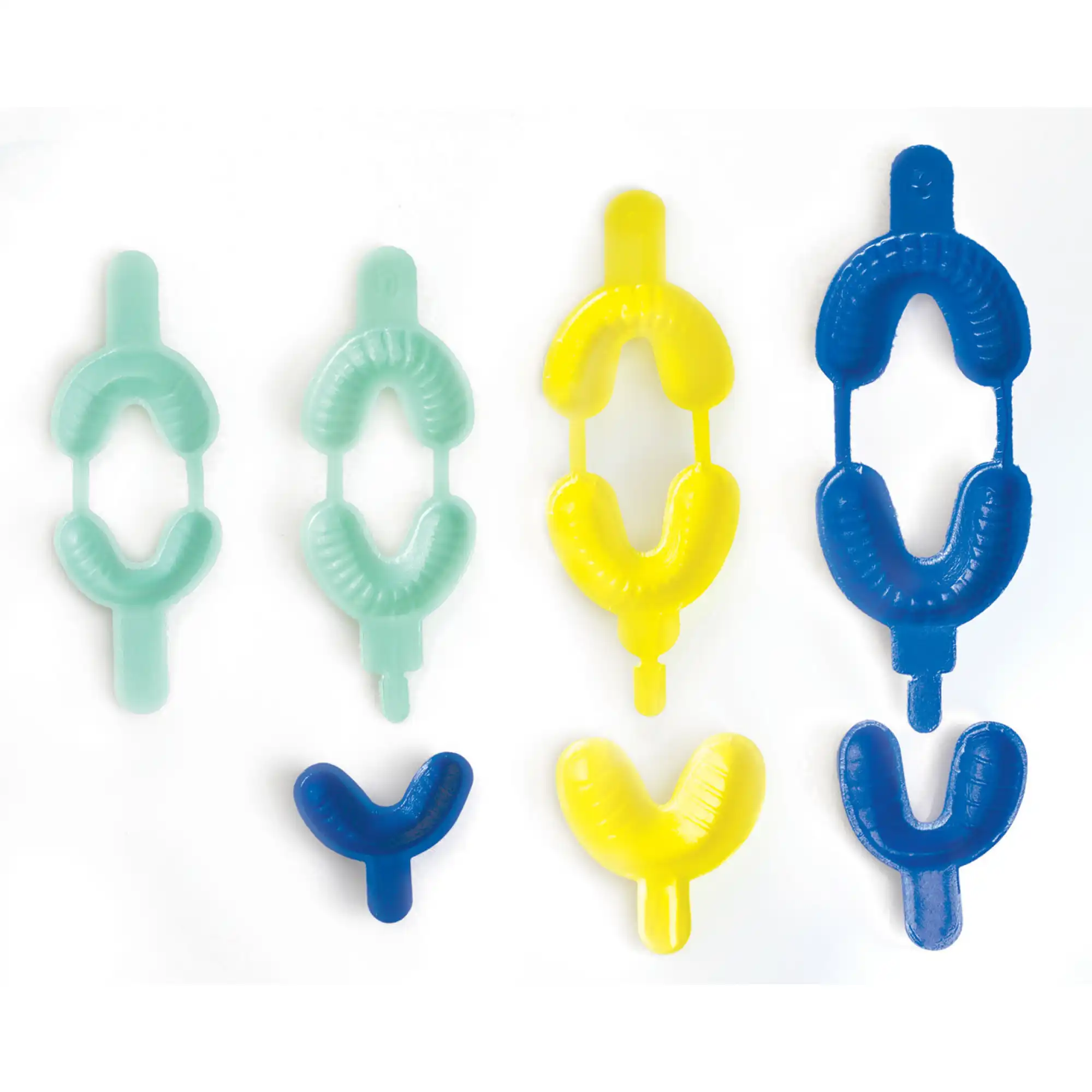 Keystone Gelato Disposable Foam Fluoride Trays, Dual-Arch, Small, Green, 100/Bag