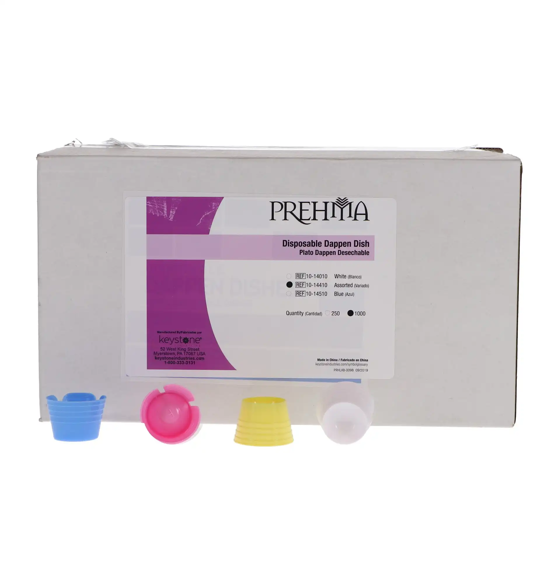 Prehma Disposable Dappen Dishes, Assorted Colors, 1000/Box, 10-14410