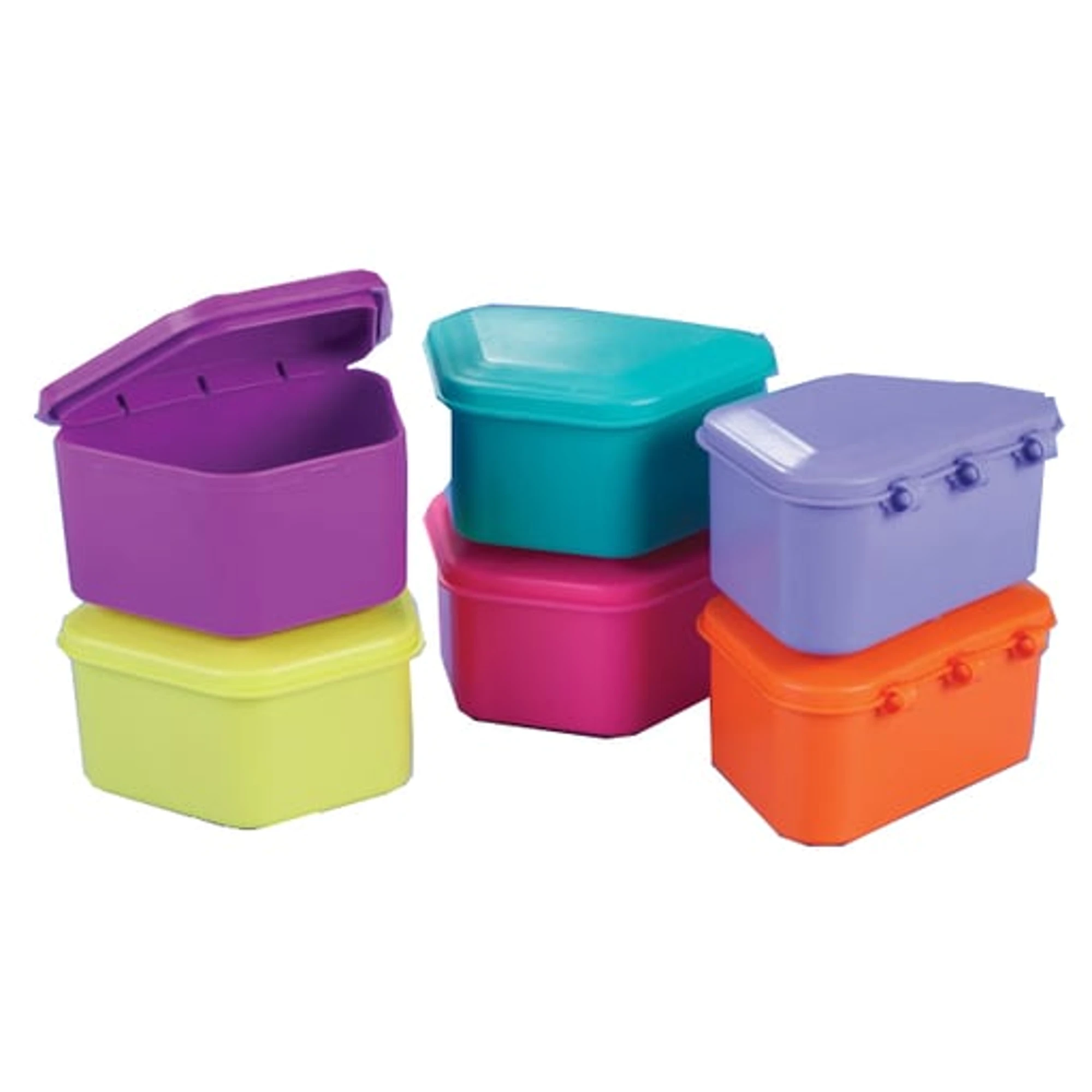 Keystone New Age Denture Storage Cases, Assorted Colors, 12/Box, 1-3/4" Deep, 9576553