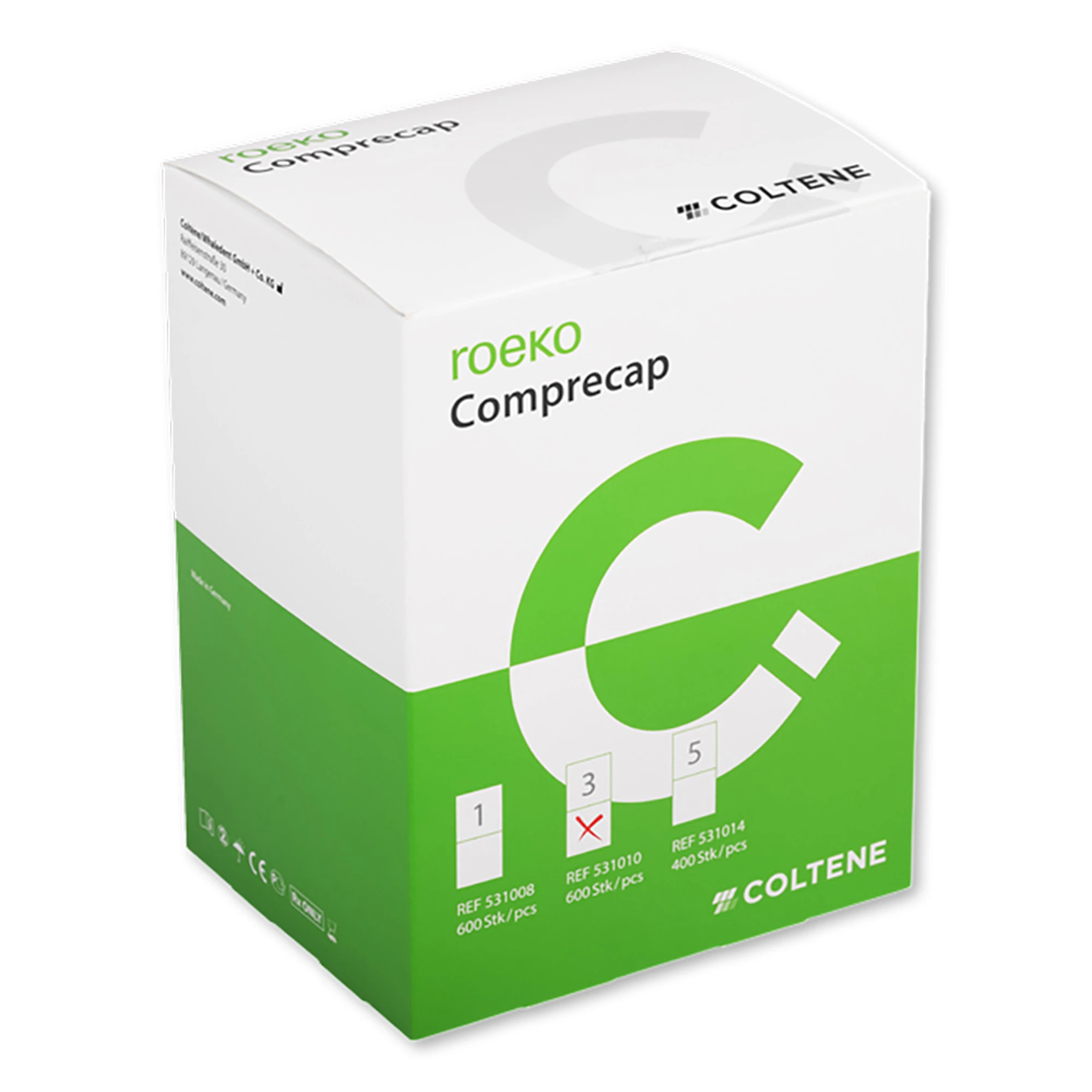 Roeko Comprecap Compression Caps, Size 3 (Medium, 10mm), 600/Box, Ref 531010