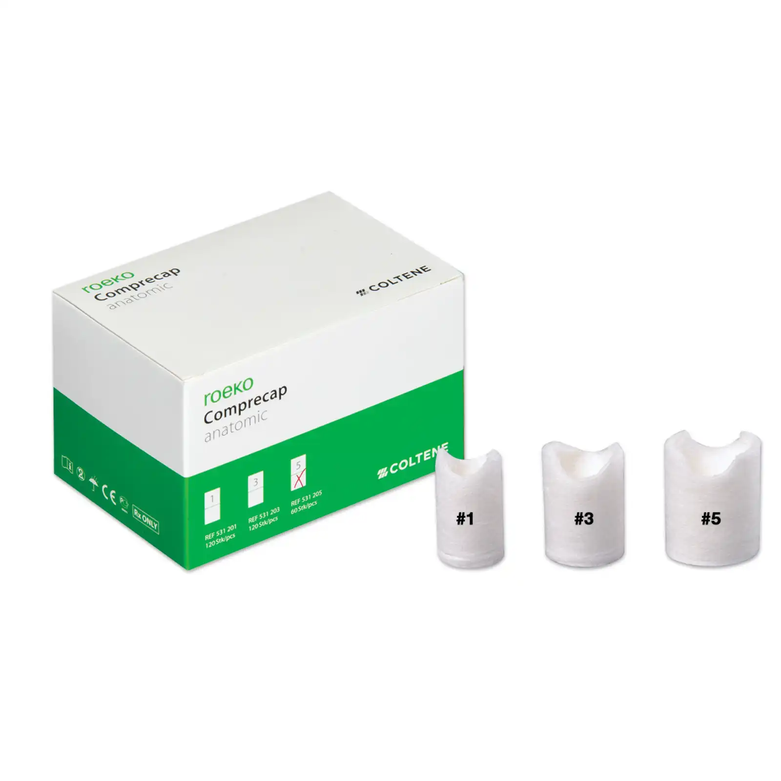 Roeko Comprecap Preformed Compression Caps, Size 5 Large (12.5 mm), 400/Box, Ref 531014