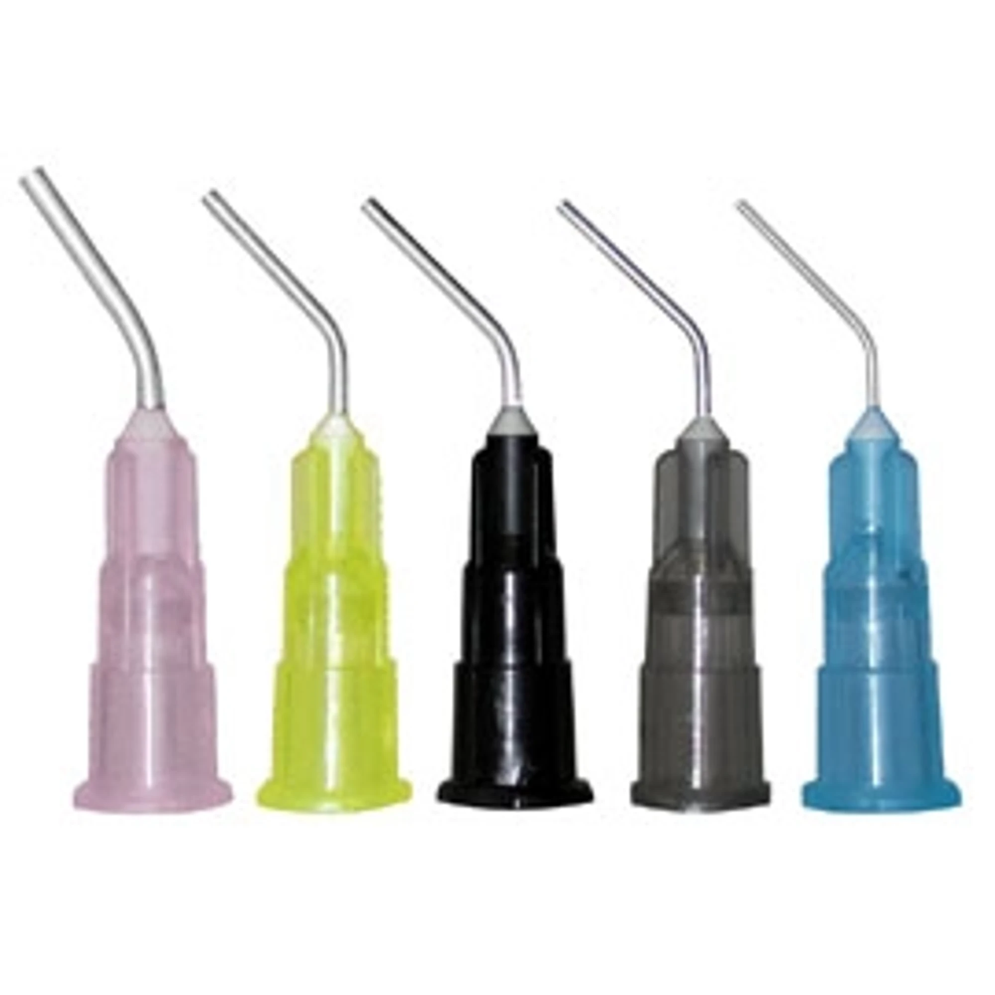 Defend Plus Pre-Bent Needle Dispensing Tips, For Sealants & Composites, 20 Gauge, Yellow, 100/Pk, PN1228