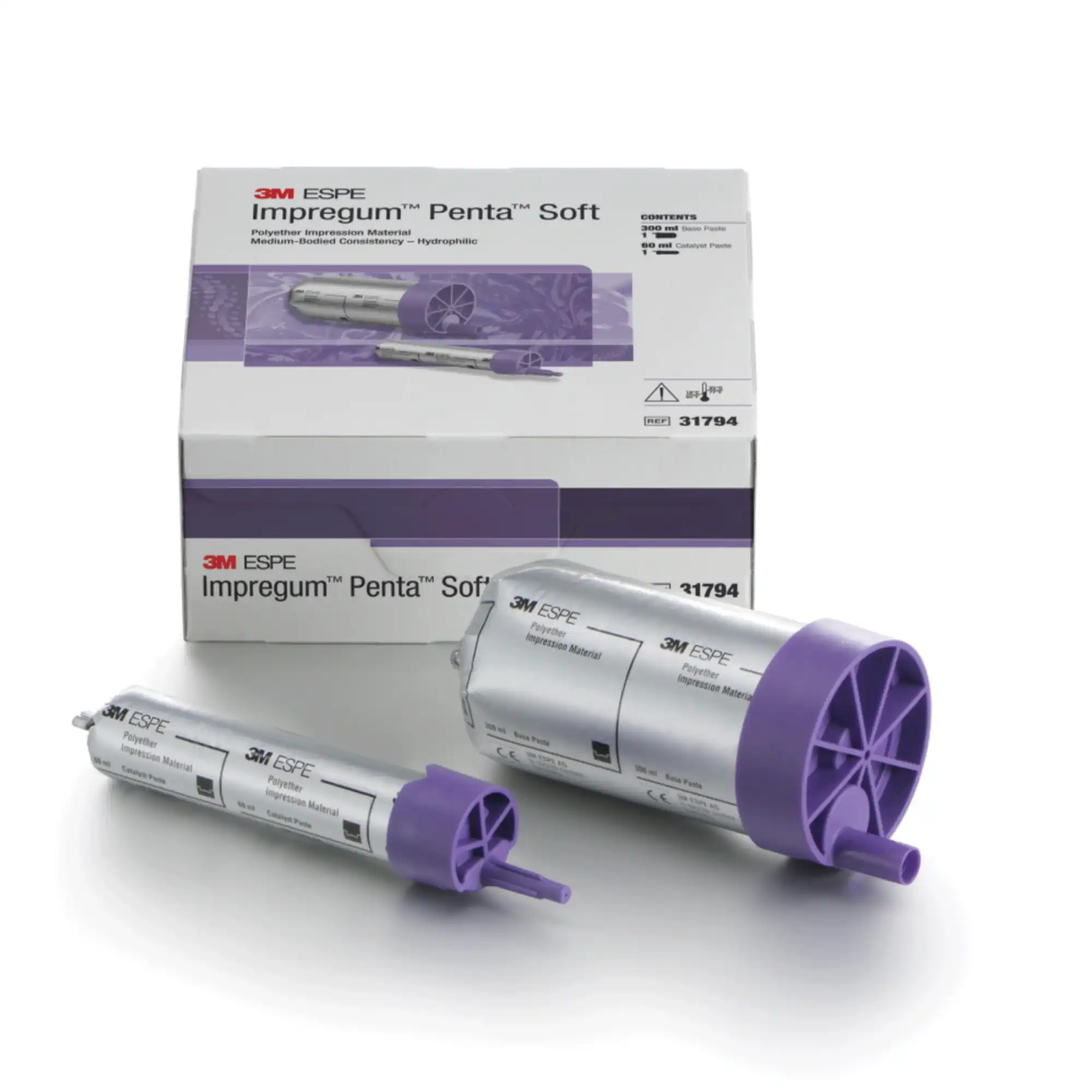 Impregum Penta Soft Polyether Impression Material, Medium Body, Quick Step, 2 x 300 mL Base and 2 x 60 mL Catalyst, 31730