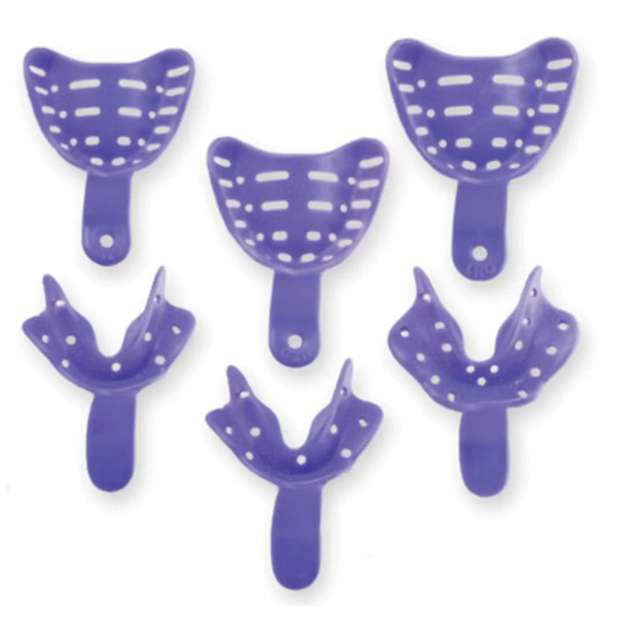 Keystone Tray-Aways Disposable Perforated Edentulous Impression Trays, #1 Upper, Small, Purple, 12/Pk, 0921600