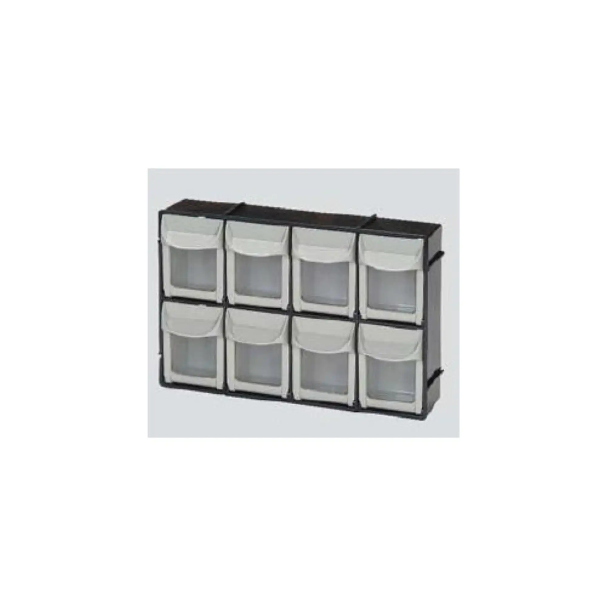 Plasdent Quick Access Tilt Bin Storage System, 6-Bin, Black Frame, 11 13/16" W x 10" H x 4" D, BIN06-11