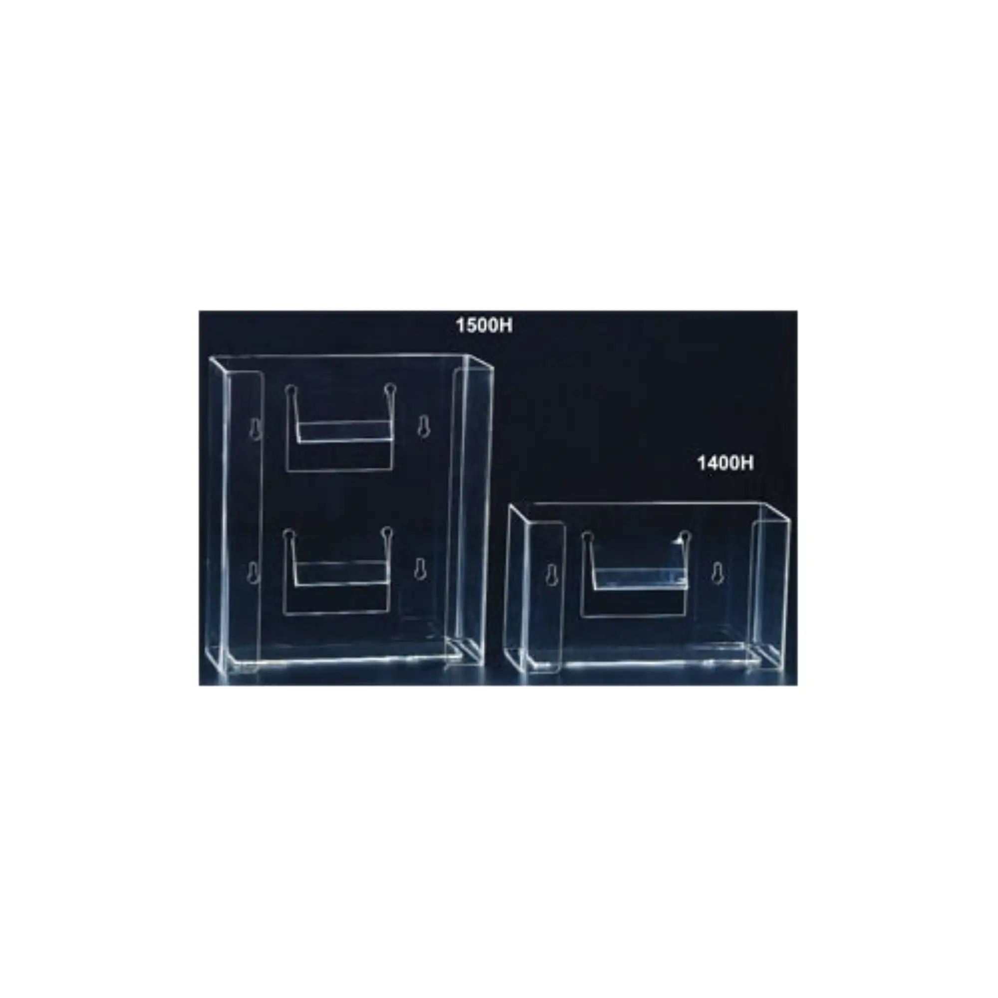 Plasdent Clear Acrylic Double Horizontal Glove Box Dispenser, 10"W x 11-3/8"H x 3-7/8"D, 1500H