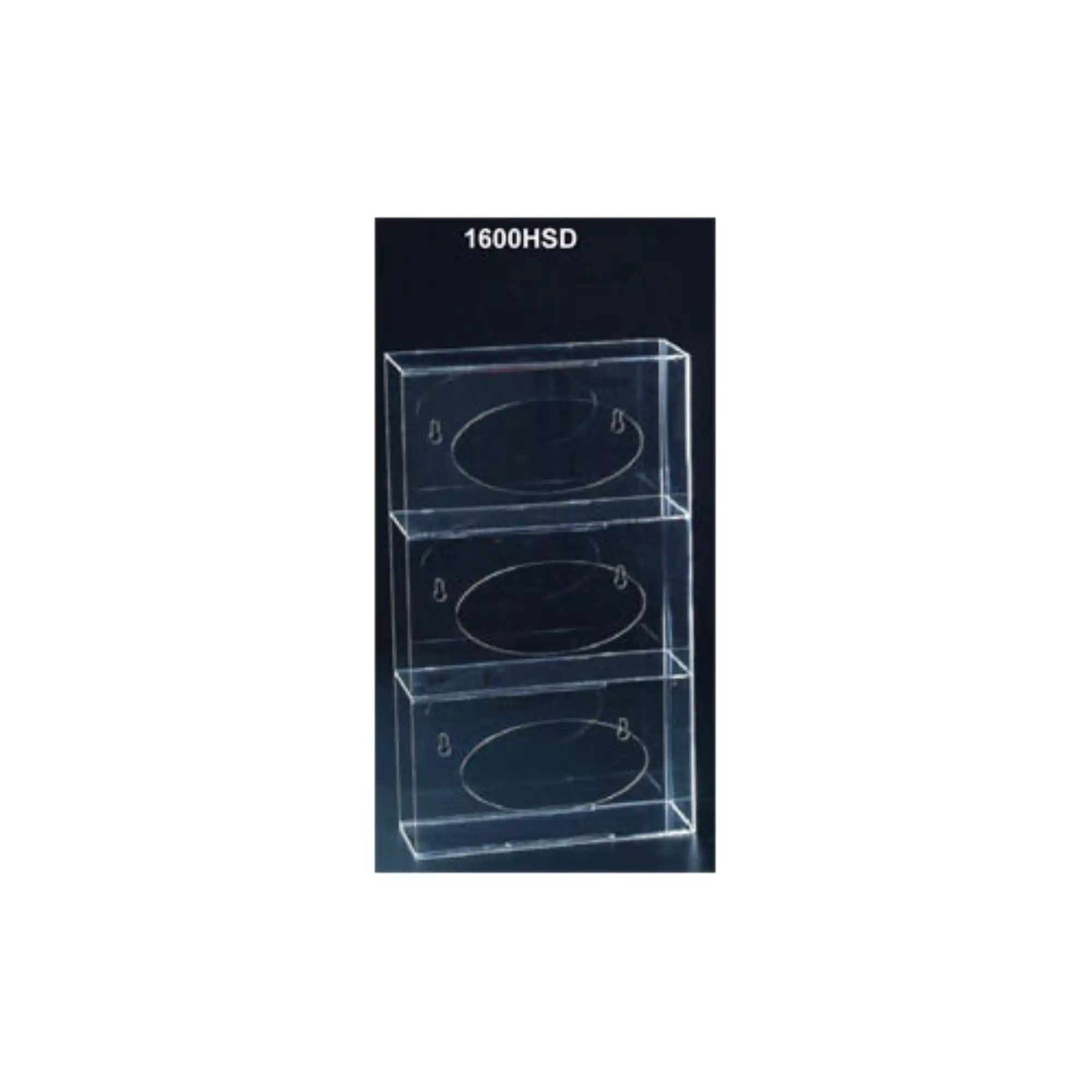 Plasdent Triple Glove Dispenser Side-Loading Acrylic, Clear, 10"W x 17-1/4"H x 3-7/8"D, 1600HSD