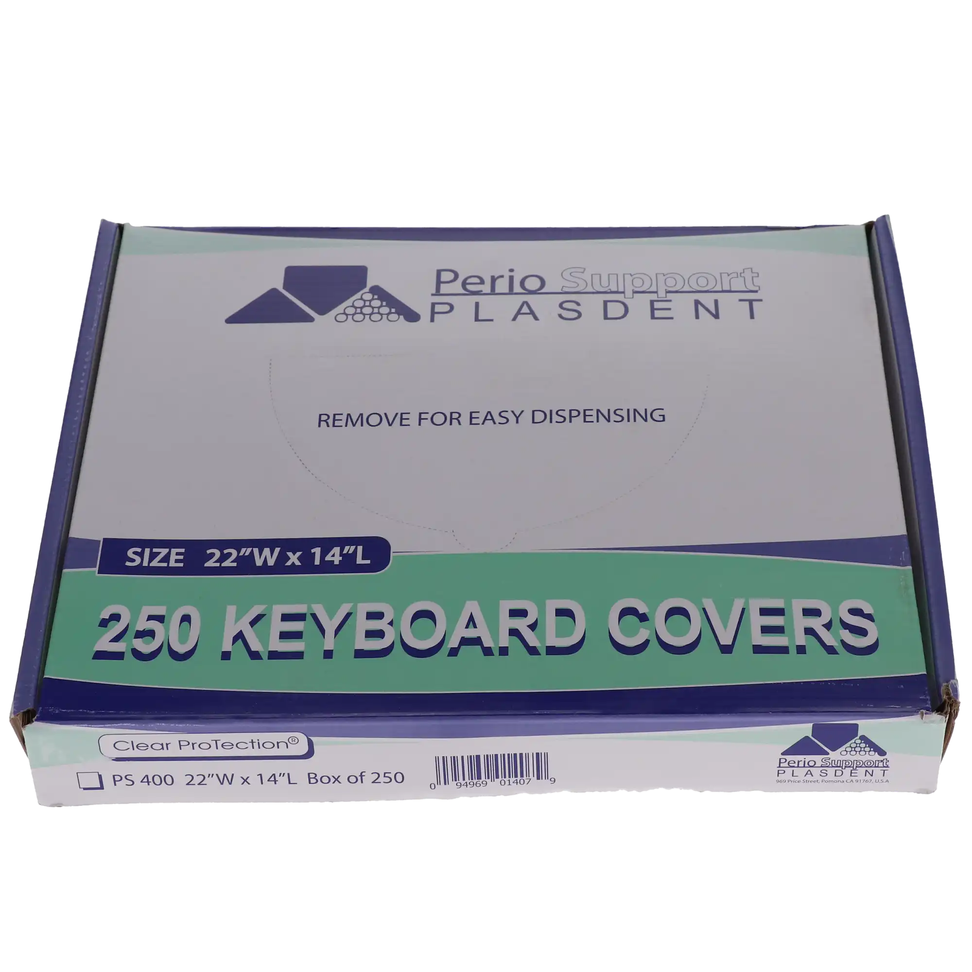 Plasdent Keyboard Cover Sleeves with Cuff, 22" x 14", Clear, 250/Box, PS400