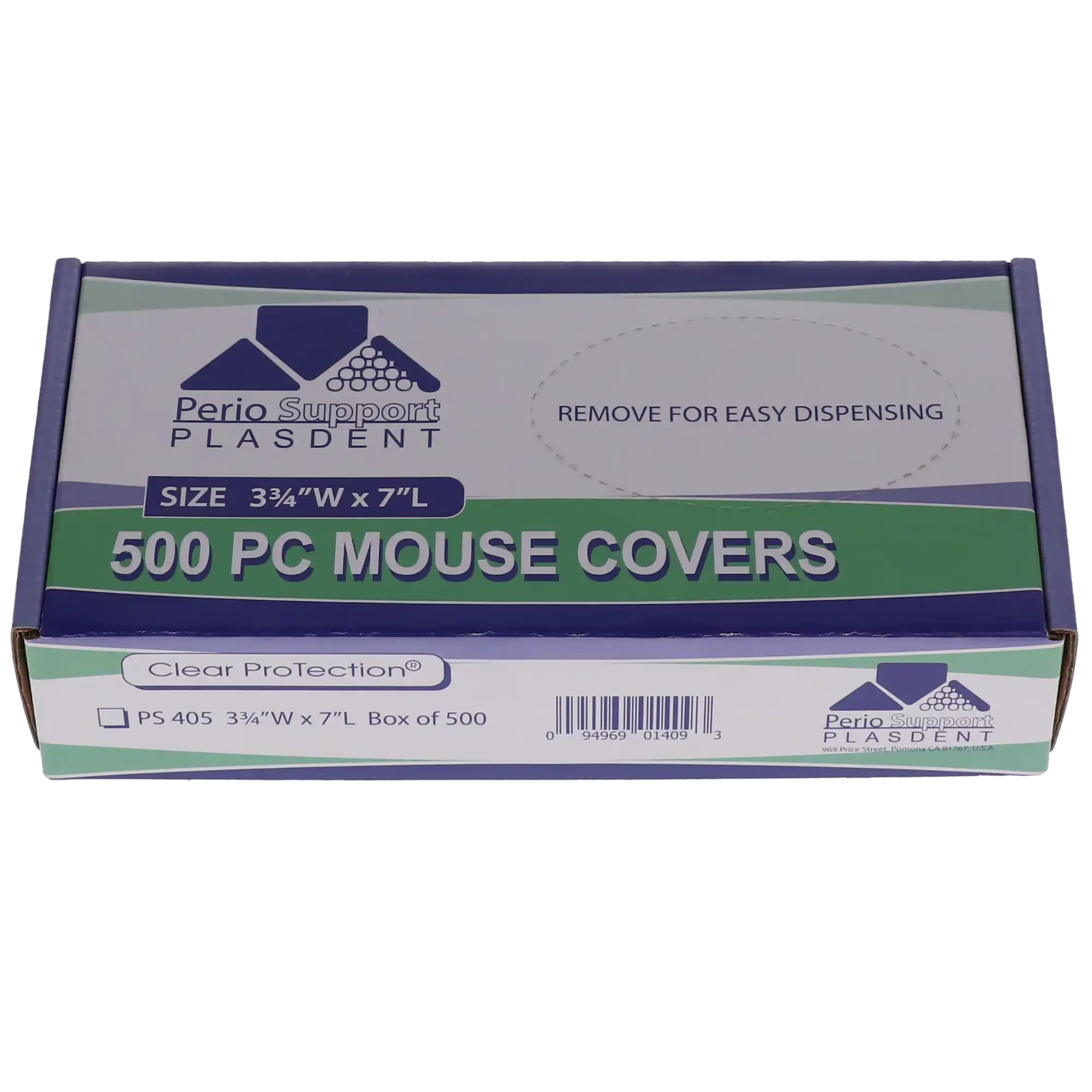 Plasdent Disposable PC Mouse Protective Covers, Clear, 3.75" x 7", 500/Box, PS405