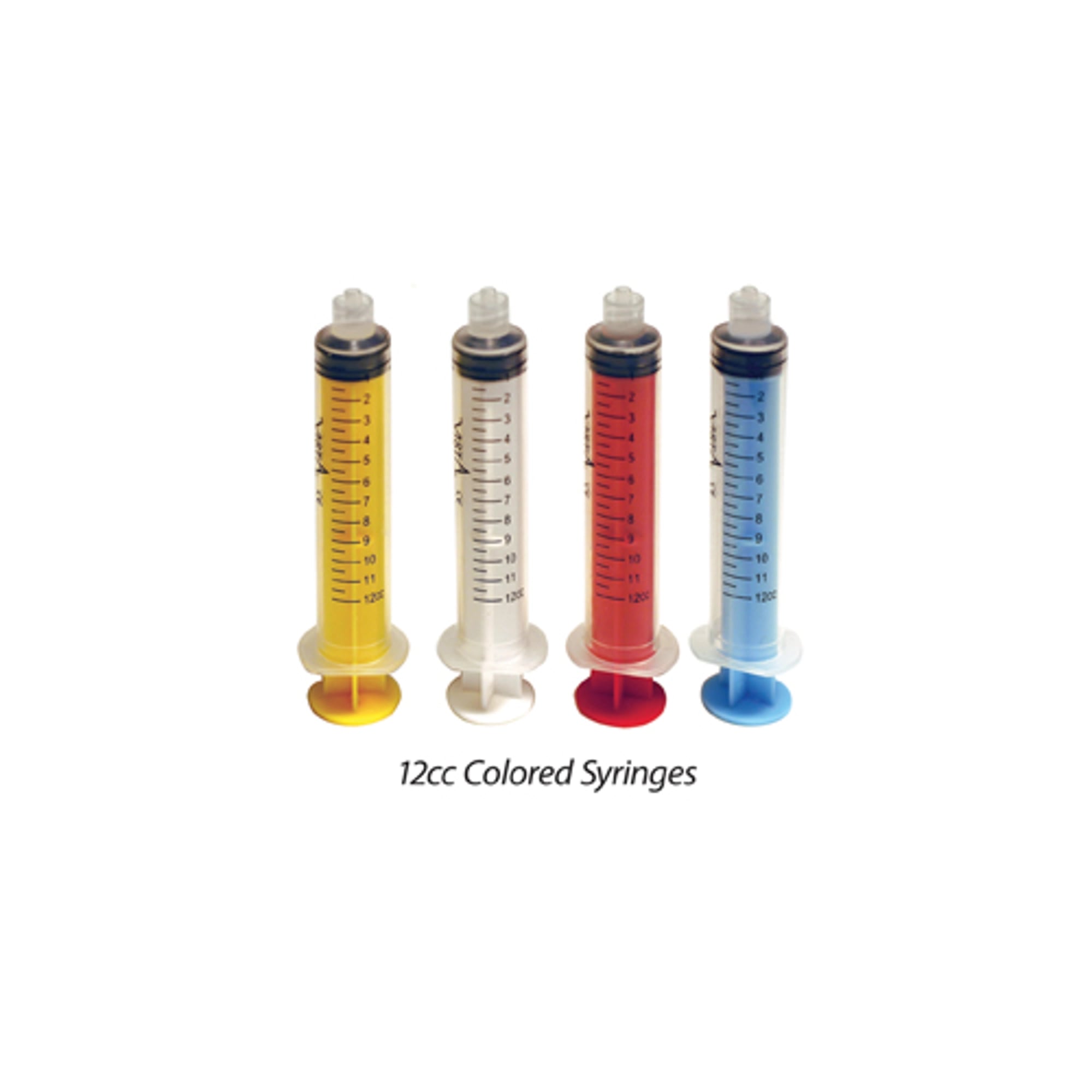 Vista Apex Colored Luer-Lock Syringe, 12cc, White, 80/Box, 317061