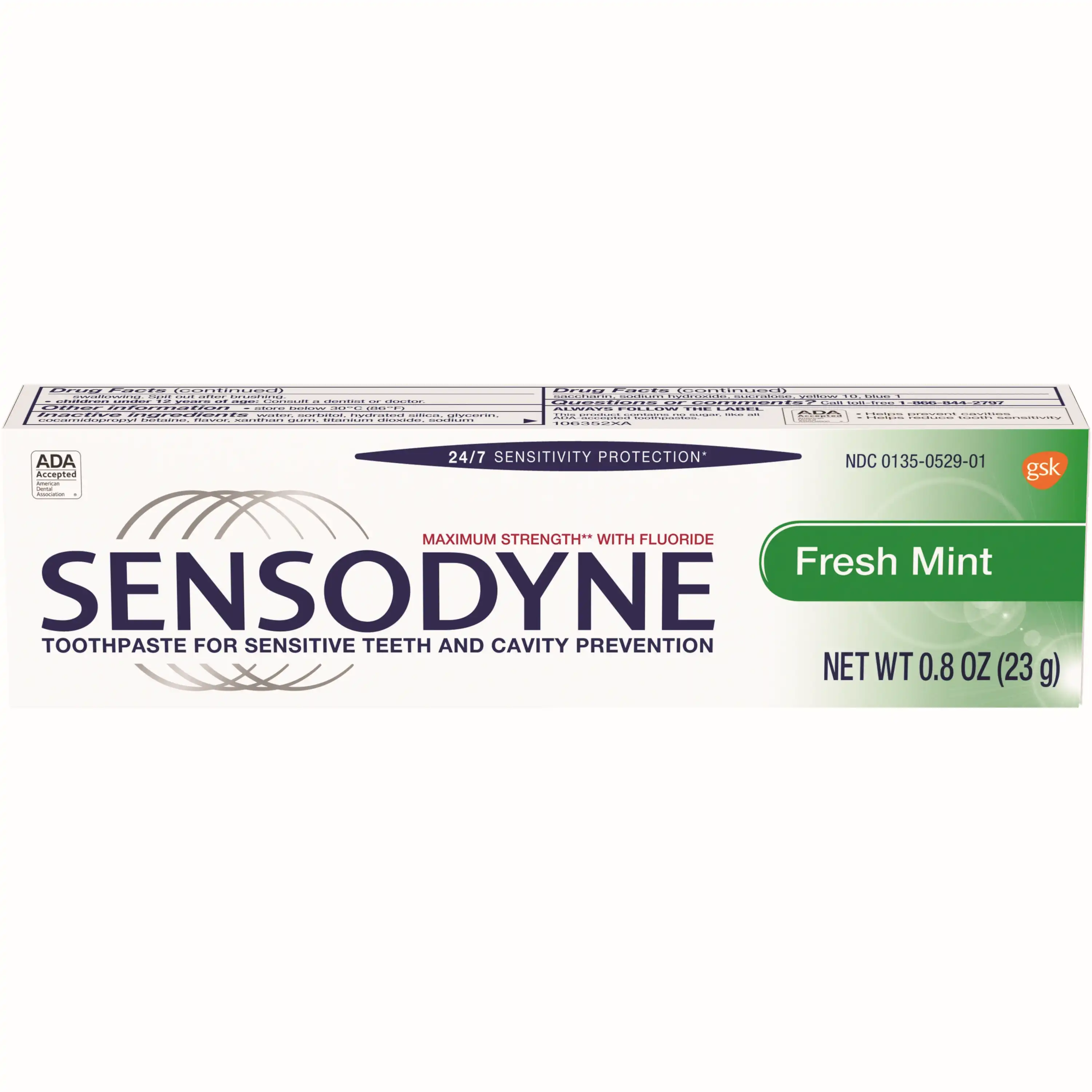 Sensodyne Fresh Mint Toothpaste, 0.8 oz Tubes, 36/Pk, 88737A