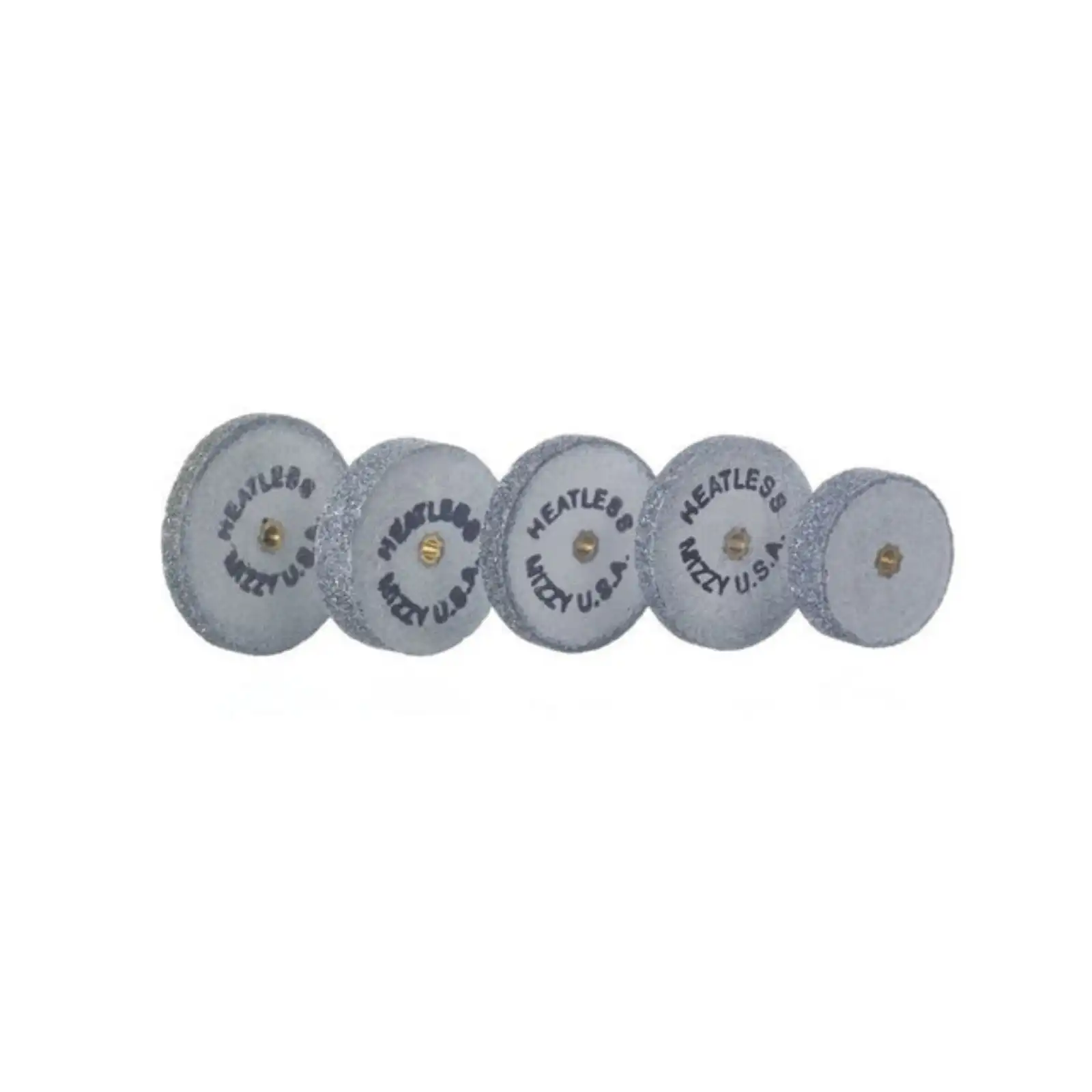 Mizzy Heatless Silicone Wheels, #5, 7/8" x 1/8", Regular Grit, Grey, 50/Pk, 6130500