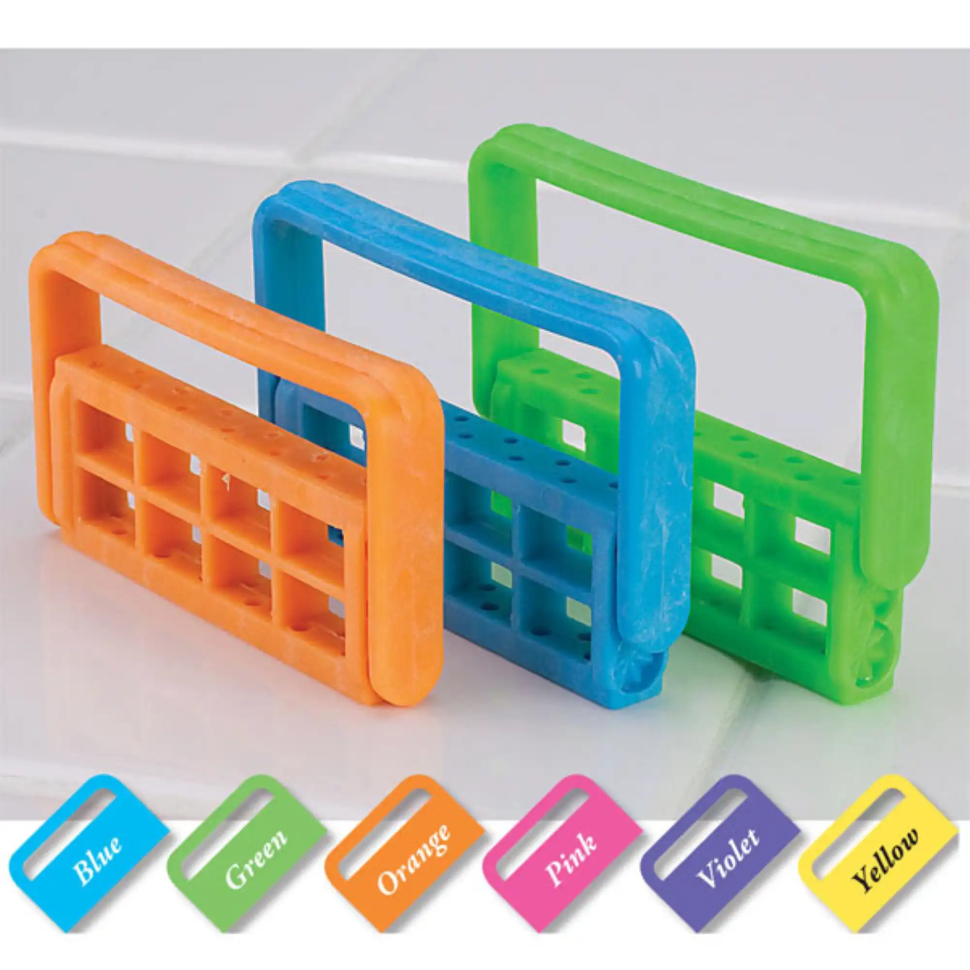 Plasdent Bur Caddy, Autoclavable, Reversible FG/RA, 12-Hole, Neon Yellow, 1/Pk, 400BC-3N