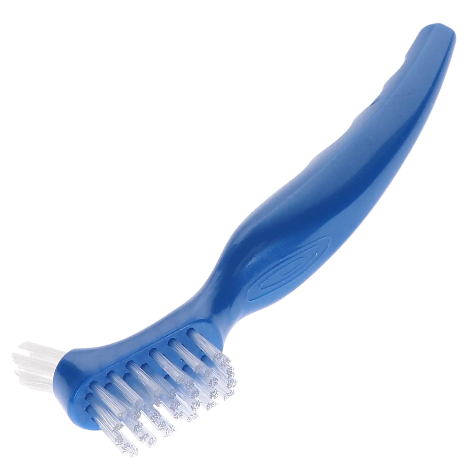 Plasdent CareBrush Denture Brush, Angled, Ergonomic Handle, Blue, 12/Pk, 20040-2
